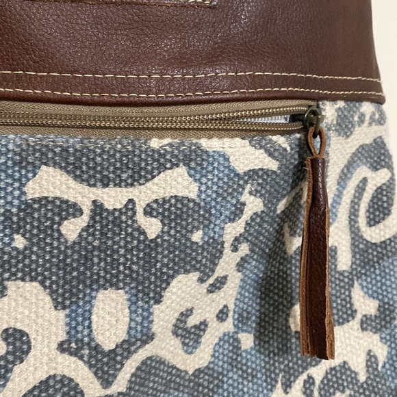 Myra Anthropologie Bag Naive Crossbody Canvas Leather women large boho retro y2k - Picture 5 of 14